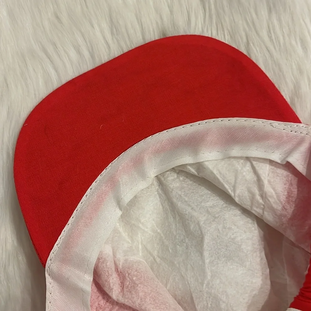 Vintage Disney Mickey Mouse Youth Boys Girls Red White Elastic Hat Cap Size L